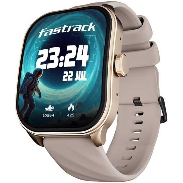 Fastrack Limitless FS2 Pro Smartwatch|1.96" Super AMOLED Arched Display with Functional Crown and Resolution of 410X502|Singlesync BT Calling|Nitrofast Charging|110+ Sports Modes|200+ Watchfaces,Beige