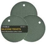 FiABLE Premium Silicone Trivets Mats - Heat Resistant Mats - Hex 3 Green