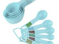 Freshdcart Sky Blue Measuring Cup & Spoons For Baking 12 Pcs, Cooking,Cake Kitchen Measuring Spoon - Plastic