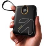 GOBOULT Ampvault V20 Pro V2 20000 mAh Wired Power Bank, 45W Fast Charging, LED Indicator, 2 in 1 Built-in- Cable, Apple & Android Mobile, USB Type-C, Type-A, Digital Display (Black)