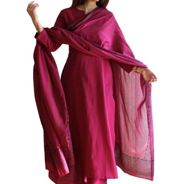 GoSriKi Women's Viscose Straight Solid Kurta with Narrow Pant and Dupatta | Kurta for Women | Kurta Pant Dupatta Set | Ethnic Suit for Women | Traditional Indian Outfit | Women's Ethnic Wear