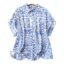 Gufrina Women's Polyester Shirt with Pocket Half Raglan Sleeves Spread Collar Neck Geometric Printed Relaxed Fit and Standard Length