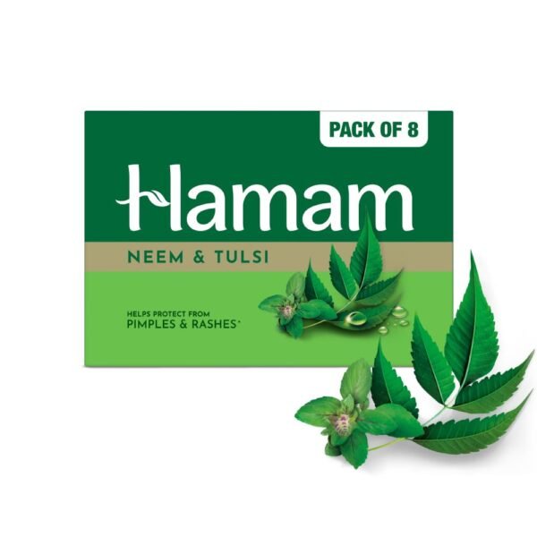 Hamam Neem & Tulsi Bathing Soap for Body 150 g (Combo Pack of 8) Purifying Soap Bar