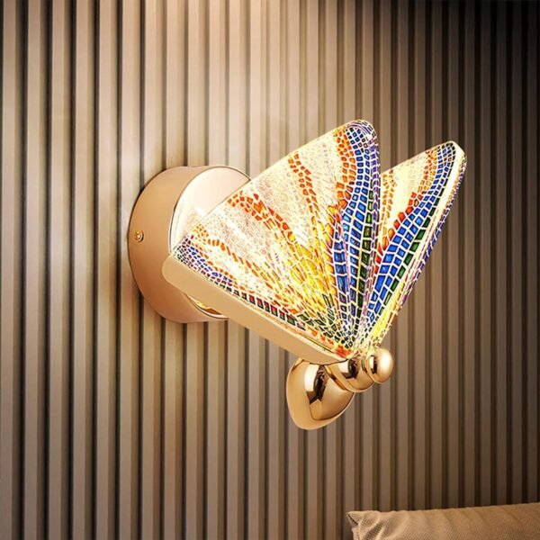 Harold Electricals Acrylic Luxury Paradise Butterfly Wall Lamp|Wall Light Fixture For Bedroom, Living Room, Dining Area, Staircase, Corridor&Home Decor - Inbuilt Led (Warm Light) Pack Of 1