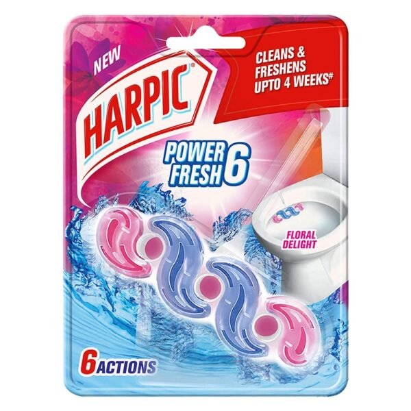 Harpic Power Fresh 6 - Floral Delight 35 gm | Toilet Rim Block