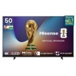 Hisense 126 cm (50 Inches) 4K Ultra HD Smart QLED TV | Dolby Vision Atmos, HDR10+, Dolby Audio | AI 4K Upscaler | ALLM | MEMC | HDR 10+Decoding | Voice Control | VIDAA OS | 50E7Q (Black)