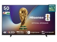 Hisense 126 cm (50 Inches) 4K Ultra HD Smart QLED TV | Dolby Vision Atmos, HDR10+, Dolby Audio | AI 4K Upscaler | ALLM | MEMC | HDR 10+Decoding | Voice Control | VIDAA OS | 50E7Q (Black)