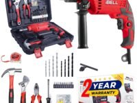 IBELL Professional Tool Kit With Impact Drill TD13-85 | 650W Pure Copper Motor | 13mm Metal Chuck | 2-Speed | 59-Piece Home Essential & DIY Tool Set | Red/Black BMC Box | 2-Year Warranty
