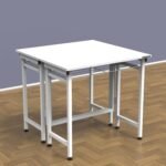 Innofur Aplos Double Folding Dining Table/Study/Conference/Home and Office (White, Regular (80X80Cm)) - Engineered Wood