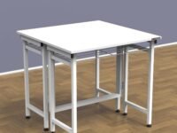 Innofur Aplos Double Folding Dining Table/Study/Conference/Home and Office (White, Regular (80X80Cm)) - Engineered Wood