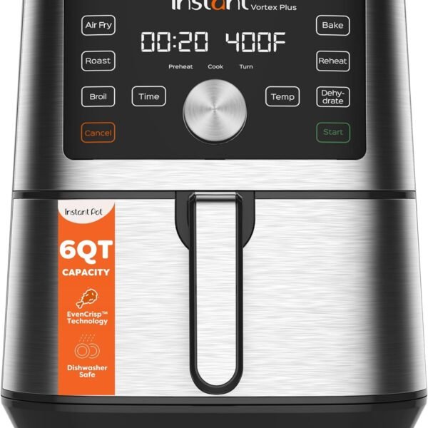 Instant Pot VORTEX Plus 6QT XL Air Fryer, 6-in-1 Air Fryer, Stainless Steel
