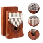 JUAREZ KLM50 Kalimba 17-Key Thumb Piano | Wooden Mbira Musical Instrument | Includes Tuning Hammer, Thumb Protectors, Key Stickers, Carry Pouch & Learning Kit