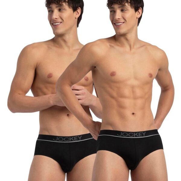 Jockey 8037 Men Super Combed Cotton Solid Brief with Ultrasoft Waistband_(Pack of 2)