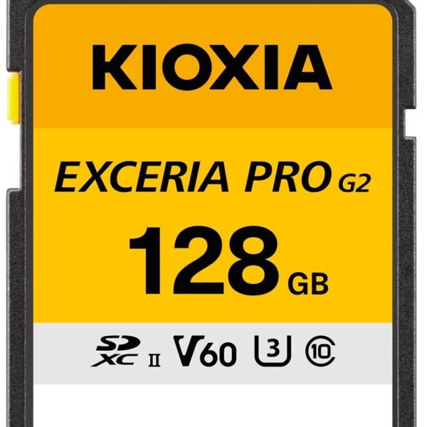 KIOXIA EXCERIA PRO G2 128GB SD Card for Camera | Made in Japan | SDXC UHS-II V60 U3 | 300MB/s Read, 170MB/s Write | 8K Video Recording | 5-Yr Warranty