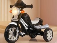 Kidsmate Turbo Bike Pedal Tricycle for Kids | Musical Horn & Lights | Ages 3-6 | Black-White