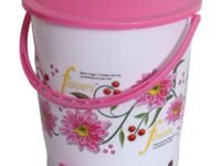 Kuber Industries Flower Print Plastic Step-On Garbage Waste Dustbin/Recycling Bin with Lid for Home, Office, Factory, 10 Liters (Pink)-KUBMART10940