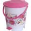 Kuber Industries Flower Print Plastic Step-On Garbage Waste Dustbin/Recycling Bin with Lid for Home, Office, Factory, 10 Liters (Pink)-KUBMART10940