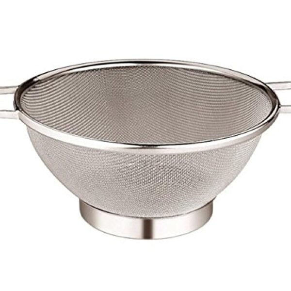 Kuber Industries Stainless Steel Double Mesh Fruits/Vegetable Basket Strainer Set of 1 Pc (Code-Vb25),Silver,Standard,Sfb25, 35 x 28 x 10 Centimeters