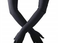 Kuber Industries Unisex Cotton Full Hand Gloves|Sunlight Protection|Soft & Cofortable Glove "1 Pair" (Black)