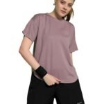 Kvetoo Women Apple Cut Gym T Shirt Breathable Workout Tee Slim Fit Activewear Top Sports Training Yoga T Shirt Women