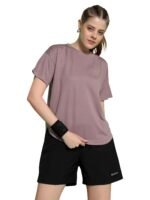 Kvetoo Women Apple Cut Gym T Shirt Breathable Workout Tee Slim Fit Activewear Top Sports Training Yoga T Shirt Women