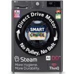 LG Smart Choice, 9 Kg, 5 Star, AI Direct Drive Technology, Steam, 6 Motion DD & Wi-Fi Fully-Automatic Front Load Washing Machine (FHP1209Z5M, Intelligent & Convenient Fabric Care, Middle Black)
