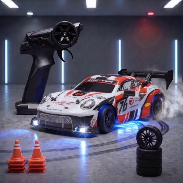 L.O.T Toys Ghost Remote Control Car | 20Kmph, 2.4Ghz | Rc Drifting Car, Rc Car 4x4, Drift Car Remote Control, Birthday Gift, Flexible PVC Shell, Long Range, Multi LED Lights (Burnout Red)
