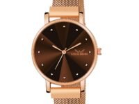 LOUIS DEVIN Rose Gold Plated Mesh Chain Analog Wrist Watch for Women (Blue/Green/Brown/Black Dial) | LD-RG173