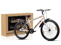 Leader Scout MTB 26T Mountain Bicycle/Bike Without Gear Single Speed for Men - White, Ideal for 10 + Years, Frame Size: 18 Inches, Rigid