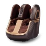 Leg Massager Foot & Calf Heated Machine With Airbags Vibration For Home Calf Thighs and Knee Pain Relief with Heat Corded Electric 2 Year Warranty (Brown)