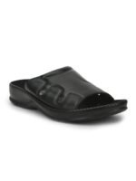 Liberty Coolers Black & Brown Slippers for Men - Padded Slip-On