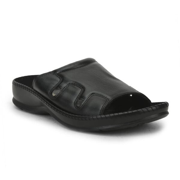 Liberty Coolers Black & Brown Slippers for Men - Padded Slip-On