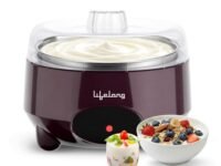 Lifelong Automatic Yogurt & Curd Maker Machine for Home | Auto Temperature Regulation | Electric Probiotic Yogurt Maker for Kitchen (1 L) | Thick Creamy Probiotic Curd |304 Stainless Steel Container
