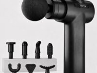 Lifelong LLGM109 Percussion Massage Gun for Pain Relief, Deep Tissue, 6 Speeds & 8 Massage Heads, Cordless, Quiet Operation for Neck, Shoulders, Back, Arms, Legs & Feet (Black)