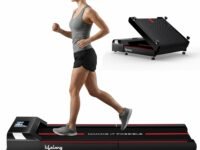 Lifelong Motorized 4.5 HP Foldable Walking Pad for Home | Treadmill for Home | 8 km/hr Speed | LED Display & Remote Control | Slim Under-Desk Walk Machine | 110 kg Capacity Ink Black