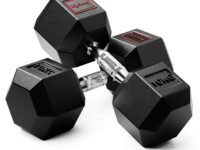 Lifelong Rubber Coated Hexa Dumbbell Set of 2 (10Kg x 2) for Home Gym – Weights for Men & Women – Exercise Equipment (Black)