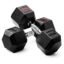 Lifelong Rubber Coated Hexa Dumbbell Set of 2 (10Kg x 2) for Home Gym – Weights for Men & Women – Exercise Equipment (Black)