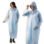 Lifelong Women's Raincoat | 100% Waterproof | Lightweight One-Piece Girls Raincoat With Hood, Side Pocket, Snap Buttons | Portable Travel Raincoat For Hiking, Trekking, Camping (M, Sky Blue)