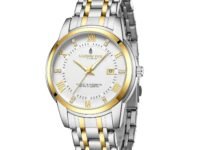 London Fog Regent Collection Analog Quartz Watch for Men with Round Dial and Stainless Steel Strap, Metal Case, Date Display, Luminous Hands & Hour Markers, Water Resistant