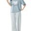 Louis Luxe Cotton Blend Womens Korean Night Dress || Full Pyjama Set || Korean Nightsuit || Women Nightwear ||Round Neck Full Sleeve Nightsuit || Loungewear || Everyday Nightdress (ND-09)