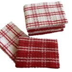 Lushomes Kitchen Cleaning Cloth, Cotton Dish Machine Washable Towels for Home Use, Pink, Pack of 6 Towel, 16x24 Inches, 340 GSM (40x60 Cms, Set of 6, Napking for Hand Towels)