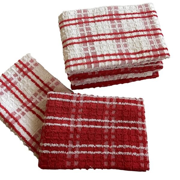 Lushomes Kitchen Cleaning Cloth, Cotton Dish Machine Washable Towels for Home Use, Pink, Pack of 6 Towel, 16x24 Inches, 340 GSM (40x60 Cms, Set of 6, Napking for Hand Towels)