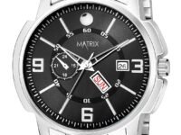Matrix Black, Blue, White Dial, Day & Date Functioning, Stainless Steel Strap Analog Watch for Men & Women