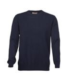 Men's Crew Neck Cashmere Sweater (Navy, Large)
