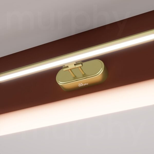 Murphy 6W Colour Changing 3in1 Brass Finish LED Mirror Light (Cool White, Warm White, Neutral White) | Adjustable Angle | Modern Vanity/Dressing/Bathroom Wall Light-Pack of 1