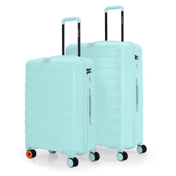 Nasher Miles Polypropylene Vienna Hard-Sided Polypropylene 8 Spinner Wheel Luggage Set of 2 Cool Mint Trolley Bags (65 & 75 Cm), Blue, Medium, Large