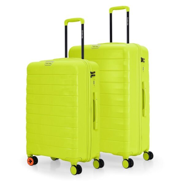 Nasher Miles Vienna Hard-Sided Polypropylene Luggage Set of 2 | 65cm & 75cm | 8 Wheels Medium & Large Trolley Bag for Travel | Suitcase (Neon Lime)