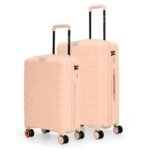 Nasher Miles Vienna Hard-Sided Spinner Polypropylene Luggage Set of 2 Peach Trolley Bags (55 & 65 cm)