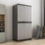 Nilkamal Freedom Big FMM Plastic Cabinet | 3-Year Warranty | 4-Shelf Storage Cupboard with Doors | Multi Organizer for Home, Wardrobe, and Kitchen | Clothes Rack, Shelves, Almirah (Grey/Charcoal Grey)