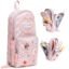 Niwlix Pencil Pouch Case Box for School Kids Girls Boy Large Capacity Multifunctional Pouch for School Kids Aesthetic Cute Stationary Gift 6 Layer with 3 Compartment - Pink